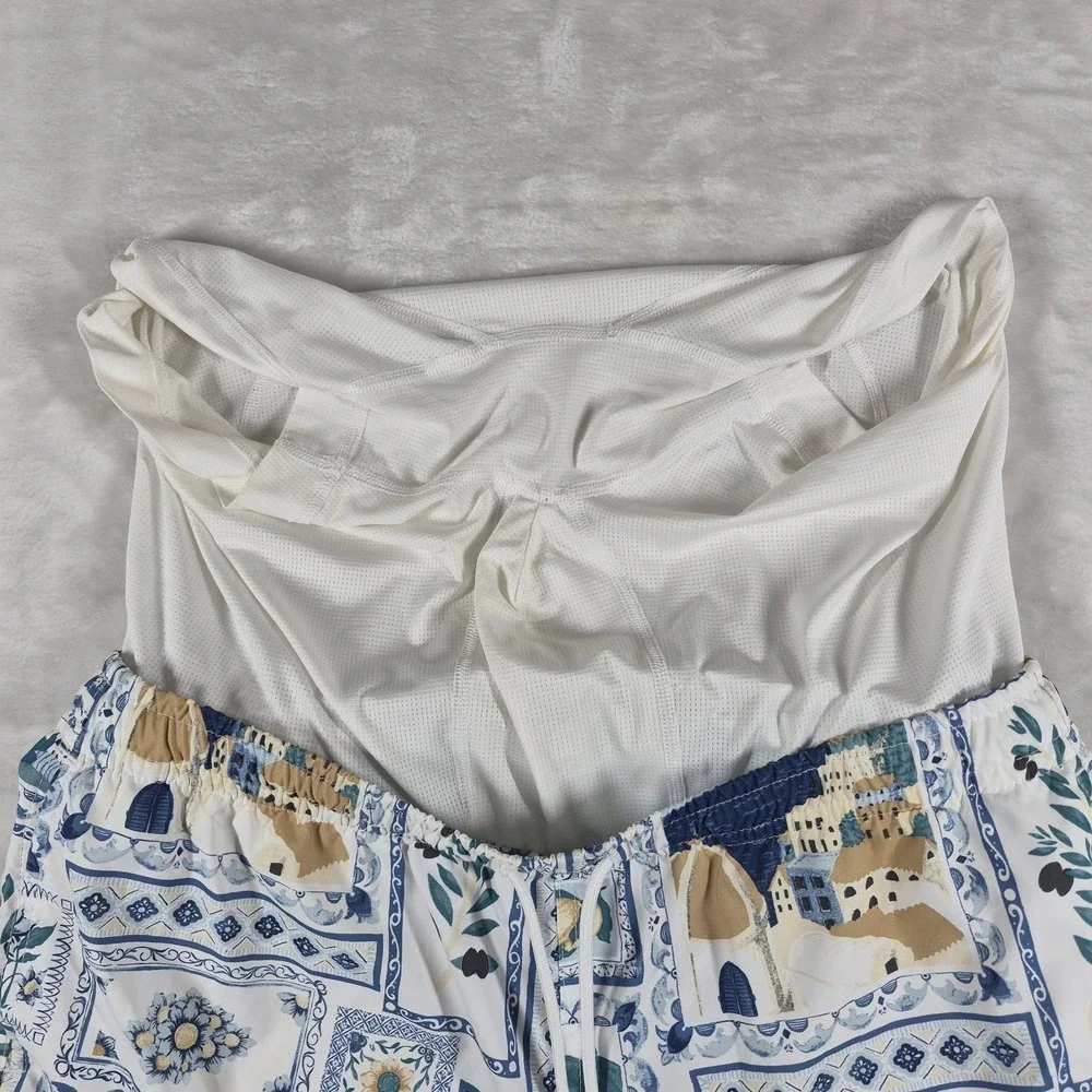 Abercrombie & Fitch Swim Trunks Shorts Men's Large White Paint Relaxed Stretch